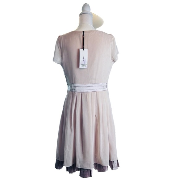 NWT Alisa Pan  Women’s Size 10 Cap Sleeves Short Coctail Dress Chiffon Side Zip - Picture 3 of 14